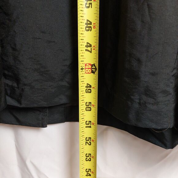 Nordstrom Women's XLarge Black Hooded Long Button Raincoat Nylon Blend Jacket - Picture 5 of 5